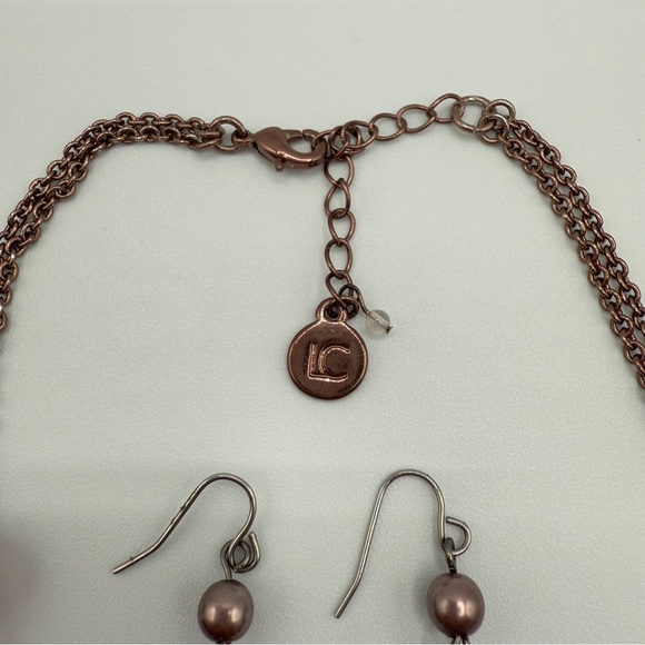 Vintage Liz Claiborne Elegant Sparkly Purple Beaded Necklace and Earring Set - Picture 5 of 9